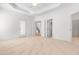 Expansive bedroom with multiple entry ways and neutral carpet flooring at 2909 Hawtree Dr, Raleigh, NC 27613