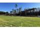 Backyard showcasing a lush green lawn, complemented by mature trees in the background for a peaceful ambiance at 42 Heatherglenn Cir, Princeton, NC 27569
