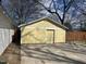 Well-maintained yellow outbuilding with a concrete pad and a door perfect for a workshop or storage at 531 N Main St, Graham, NC 27253