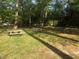 Picturesque community picnic area with several picnic tables set on a well-maintained lawn at 6709 Windchase Dr, Rocky Mount, NC 27803