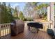 Wooden deck featuring a gas grill and outdoor cooking setup at 1137 Fanning Dr, Wake Forest, NC 27587