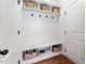 Organized mudroom with built-in storage, hooks, and a bench for convenient entry and exit at 1137 Fanning Dr, Wake Forest, NC 27587