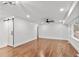 Spacious living room featuring hardwood floors and a modern ceiling fan at 1804 Beverly Rd, Rocky Mount, NC 27801