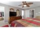 Spacious main bedroom with ceiling fan, and full closet at 1952 Grassy Banks Dr, Raleigh, NC 27610
