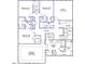 Layout of the home's second floor, showing the placement of bedrooms, bathrooms, and laundry at 232 Augusta Pond Way # 124, Raleigh, NC 27603