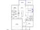 First floor blueprint showcasing layout with guest bedroom, kitchen, Gathering room, office, and garage at 240 Augusta Pond Way # 122, Raleigh, NC 27603