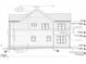 Detailed right-side elevation showing material specifications and dimensions of the two-story home at 3004 Hickory Rd, Raleigh, NC 27616