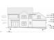Elevation showing the rear of a two-story home, including material specs, cedar posts, and sliding doors at 3004 Hickory Rd, Raleigh, NC 27616