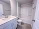 Bathroom with single sink vanity and tub with shower at 394 Duncan Creek Rd # 158, Lillington, NC 27546