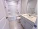 Clean bathroom with shower-tub combination and a modern vanity at 394 Duncan Creek Rd # 158, Lillington, NC 27546
