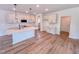 A kitchen with a center island features pendant lights, and stainless steel appliances at 394 Duncan Creek Rd # 158, Lillington, NC 27546