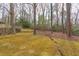 Picturesque backyard featuring stone accents and lush greenery at 407 Granville Rd, Chapel Hill, NC 27514