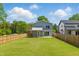Spacious backyard enclosed by a wood fence offering a large grassy area at 505 Colleton Rd, Raleigh, NC 27610