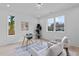 Bright home office with large windows, modern furnishings, and a minimalist aesthetic at 505 Colleton Rd, Raleigh, NC 27610