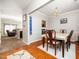 Charming dining room featuring hardwood floors and a chandelier at 5264 Patuxent Dr, Raleigh, NC 27616