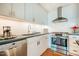 Well-lit kitchen featuring stainless steel appliances, tile backsplash, and sleek countertop at 601 W Rosemary St # 403, Chapel Hill, NC 27516