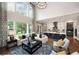 Bright living room with high ceilings, large windows, modern furnishings, and an open floor plan at , Efland, NC 27243
