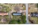 Birds eye view of a single Gathering home in a tree lined neighborhood at 102 Trinity Dr, Elon, NC 27244