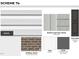 Display of the home's exterior features: white siding, shake accents, gray shutters and brick at 120 Paper Birch Way, Fuquay Varina, NC 27526