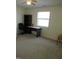 Bedroom includes a ceiling fan, carpeted floor, a window, and a desk with chair at 139 Kingsbury Dr, Chapel Hill, NC 27514