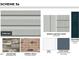 A neutral exterior with gray siding, stone, brick, and navy blue shutters provide a cohesive and attractive finish at 144 Paper Birch Way, Fuquay Varina, NC 27526
