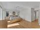 Spacious main bedroom with natural light, tray ceiling and access to other rooms at 206 Spring Ln, Chapel Hill, NC 27514