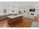 Spacious kitchen with center island, bar seating, and open concept design, ideal for modern living at 304 Shepherd St, Raleigh, NC 27607