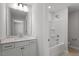 Bathroom with a single sink vanity, and bath/shower combination at 319 N Maple Walk # 213, Garner, NC 27529