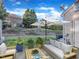 Relaxing outdoor patio area perfect for entertaining and enjoying the backyard view at 706 Canyon Lake Cir, Morrisville, NC 27560