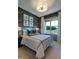 Comfortable bedroom featuring stylish wallpaper, a comfortable bed, and a large window with natural light and bright decor at 0 High Rock Rd, Efland, NC 27243