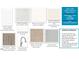 Selection of interior finishes includes white cabinets, quartz countertops, artisan carpet, and Sherwin-Williams Edge Shell White paint at 1020 Channel Drop Lp, Zebulon, NC 27597