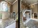 Stunning two-story foyer with marble floors, grand staircase, and elegant chandelier at 107 Marseille Pl, Cary, NC 27511