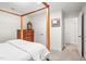 Calm bedroom featuring a bed, dresser, and ample closet space, with carpeted floors at 1126 Talisker Way, Burlington, NC 27215