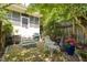 Cozy brick patio with lush plantings, barbecue, and outdoor seating, perfect for relaxing and entertaining at 1200 Glenwood Ave, Raleigh, NC 27605