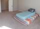 Bedroom with carpet and neutral paint with backyard view at 1520 Village Grove Ct, Hillsborough, NC 27278