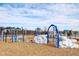 Fun community playground with climbing structures and soft landing surface at 615 Leland Hl Cir, Zebulon, NC 27597