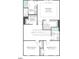 The second story floor plan has 3 bedrooms, 2 baths, laundry room, and a walk-in closet at 917 Montague Ave, Durham, NC 27703