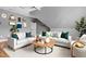 Comfortable living room with soft seating, decorative plants, and contemporary decor at 100 Burlingame Way, Cary, NC 27513
