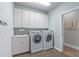 Well-equipped laundry room with modern appliances and ample storage cabinets at 126 Maltland Dr, Cary, NC 27518