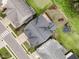 Bird's eye view of a residential house with backyard, driveway and adjacent homes at 183 Post Oak Rd, Chapel Hill, NC 27516