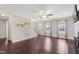 Comfortable living room with dark wood floors and a cozy atmosphere at 20 Jenmar Dr, Fuquay Varina, NC 27526