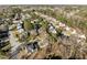 Residential neighborhood aerial shot displays well-maintained homes and tree-lined streets, emphasizing community and landscape at 215 Longbridge Dr, Cary, NC 27518