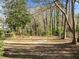 Large, wooded backyard offers privacy and a sense of nature, perfect for outdoor activities and relaxation at 215 Longbridge Dr, Cary, NC 27518