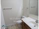 Small Bathroom featuring linoleum flooring, small vanity and toilet at 3011 Little Creek Ln, Hillsborough, NC 27278