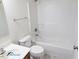 A clean bathroom featuring a shower-tub combo and vanity with neutral finishes at 3011 Little Creek Ln, Hillsborough, NC 27278