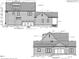 Detailed architectural drawings show the side and rear elevations of this new home at 3321 Founding Place, Raleigh, NC 27612