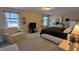 Inviting bedroom featuring a sitting area, carpet, and windows providing ample natural light at 508 Stapleford Ln, Fuquay Varina, NC 27526
