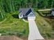 Aerial view of a beautifully landscaped home with an inviting driveway and a well-maintained yard at 5389 Salem Woods Dr # 12, Graham, NC 27253
