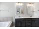 Bathroom featuring a double vanity with marble countertops at 5439 Cokesbury Rd, Fuquay Varina, NC 27526