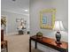 Hallway with decorative table and artwork at 809 Wayne Dr, Raleigh, NC 27608